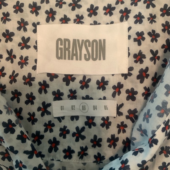 Anthropologie Grayson the Hero Women's Red Poppy Button-Up Blouse Size 03 - Picture 2 of 9